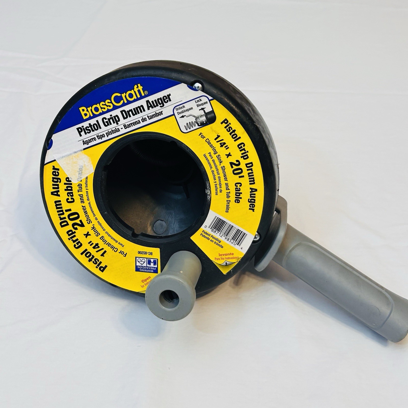 Brass Craft BC-85200 Pistol Grip Drum Auger 1/4″ x 20′ Cable READ