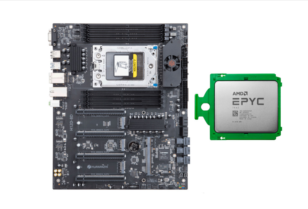 H12D-8D SP3 BMC IPMI2.0 DDR4 main board with AMD EPYC 7302 16Cores CPU 7002/3