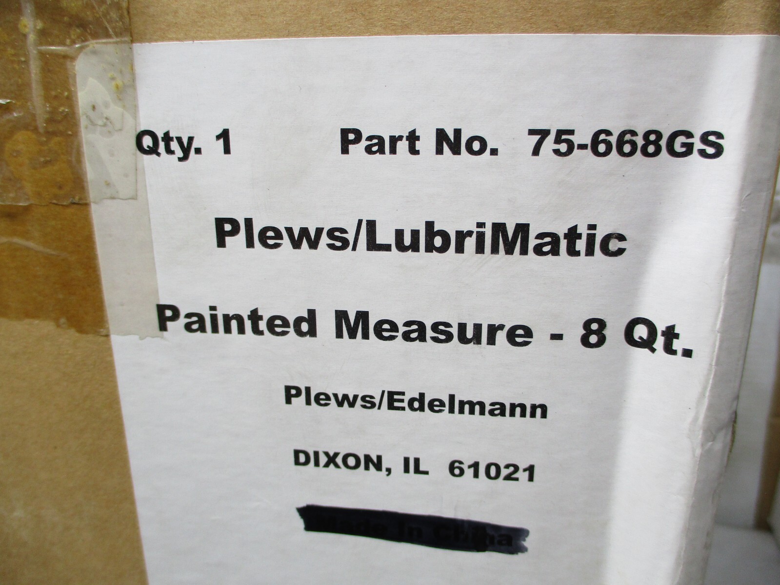 PLEWS LUBRIMATIC LEVER TYPE OILER 75-668GS 8QT