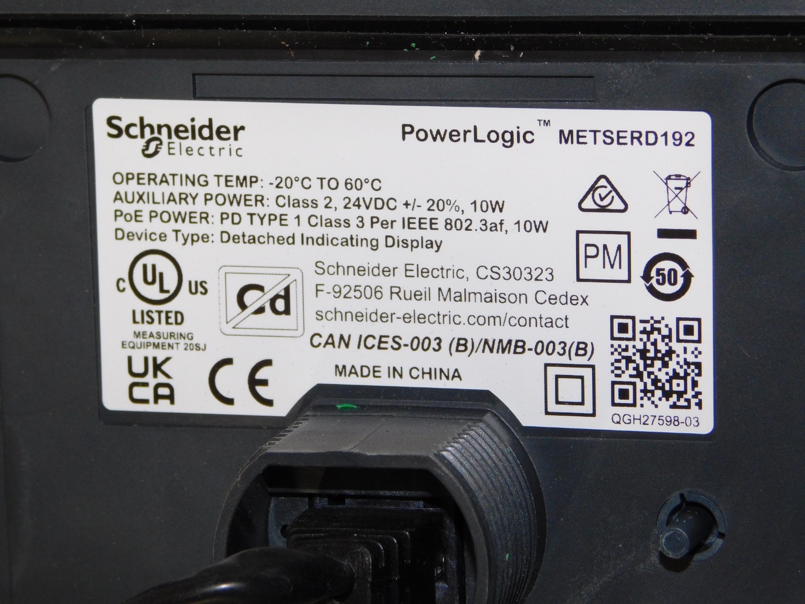 New Schneider METSERD192 Power Logic Remote Display Color Touch Screen Display