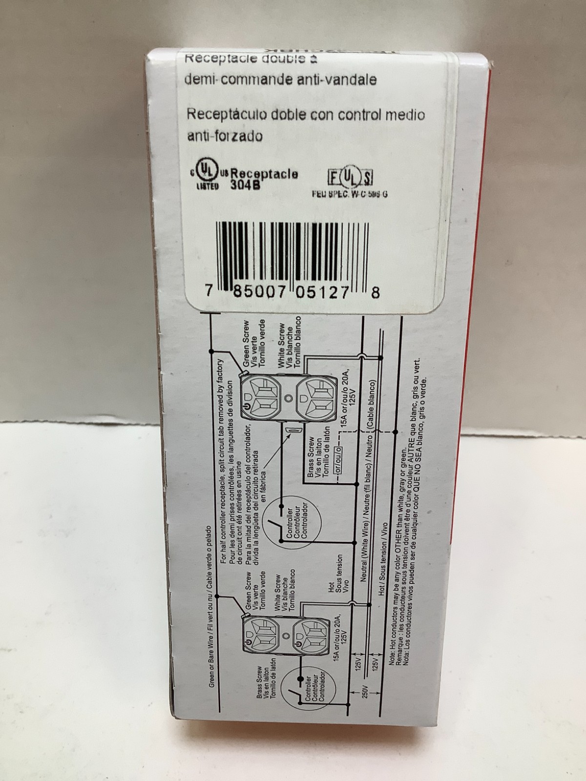 Legrand TR5362CHBK Half Controlled Duplex Receptacle, TamperResistant, 20A, 10pk