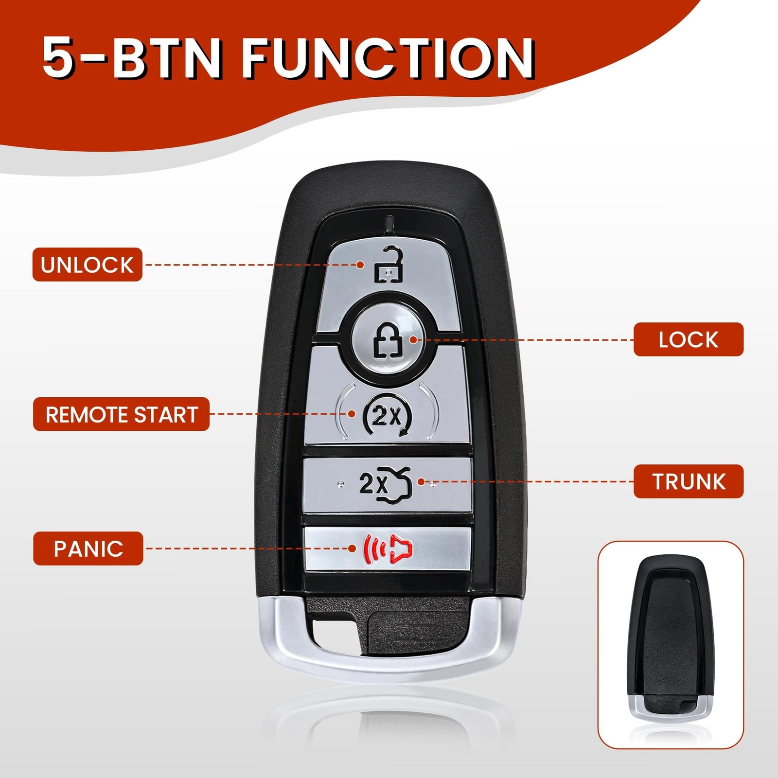 Key Fob Replacement Keyless Entry Compatible with Ford 2017 2018 2019 2020 20…