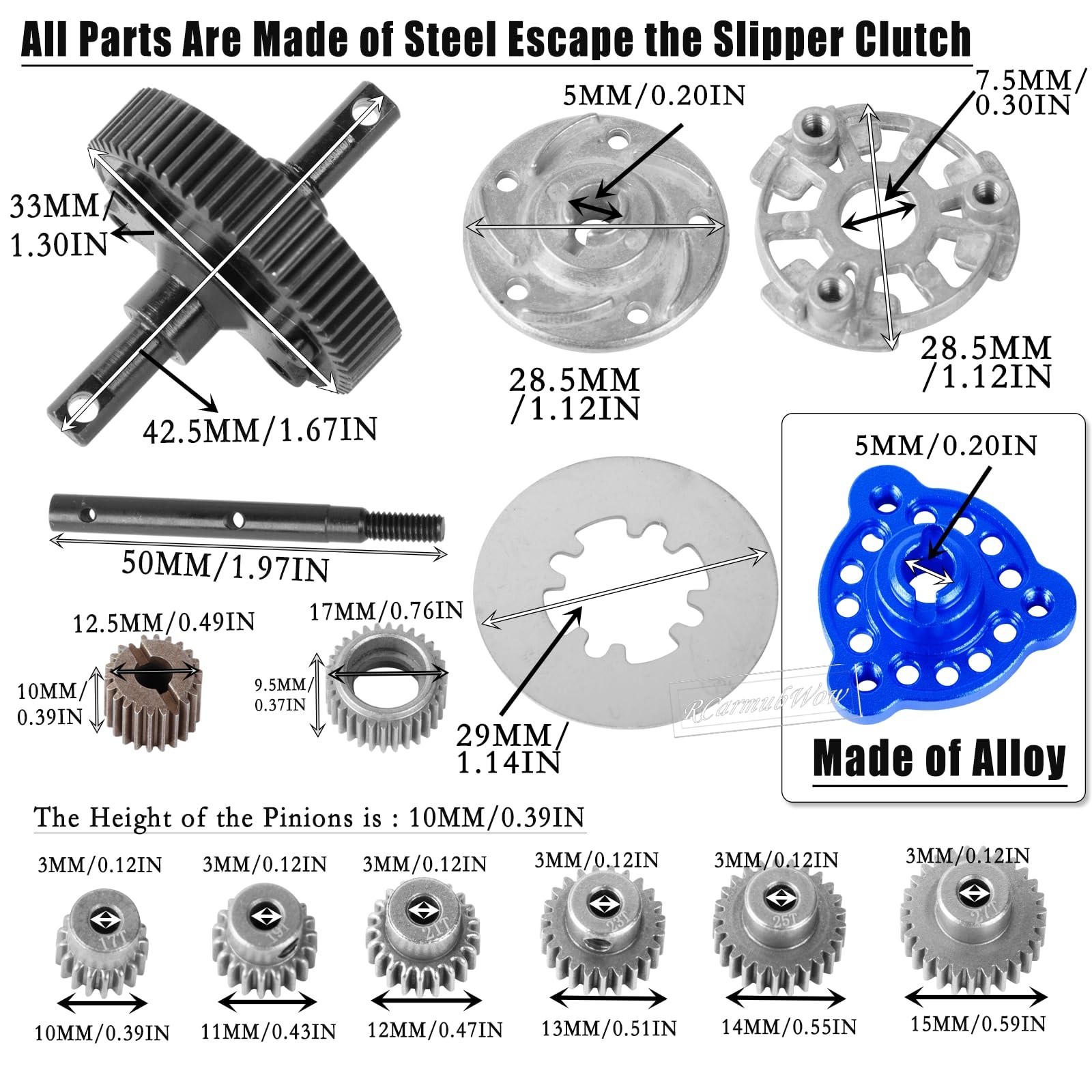 RC Transmission Complete Upgrades Part for 1/10 Slash 2WD(VXL),Rustler 2WD(VX…