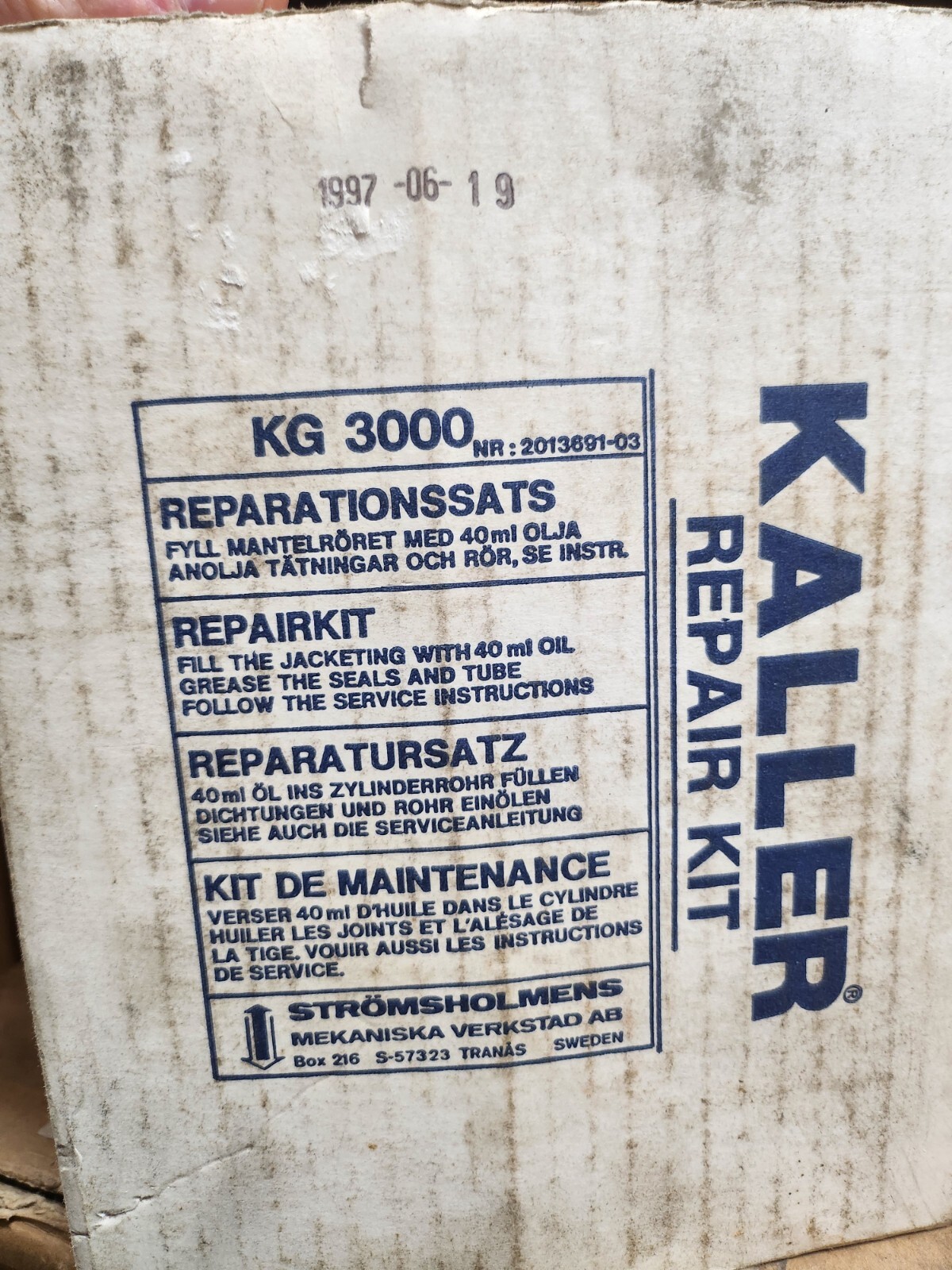 Raymond Kaller KG-3000 Nitrogen Gas Spring Repair Kit New