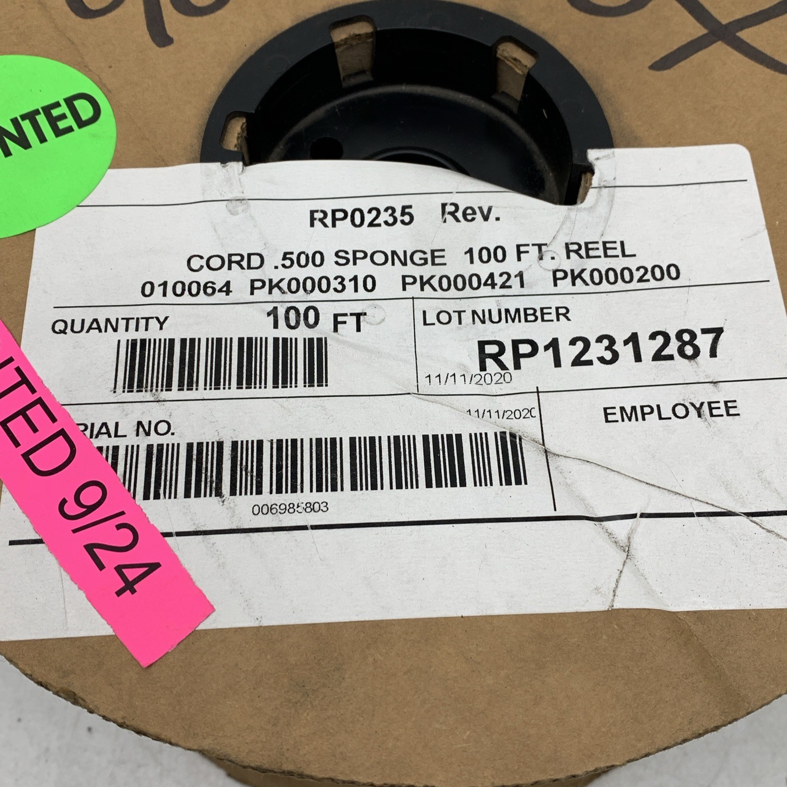10ft Sponge Round Rubber Cord Weatherstrip 0.500″ 1/2″ Diameter Round