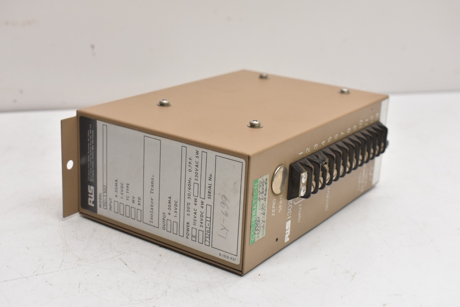 RIS/AMETEK RIS MODEL SC-1302 INPUT 1-5 VDC. OUTPUT 4-20 MA. TRANSMITTER MODULE