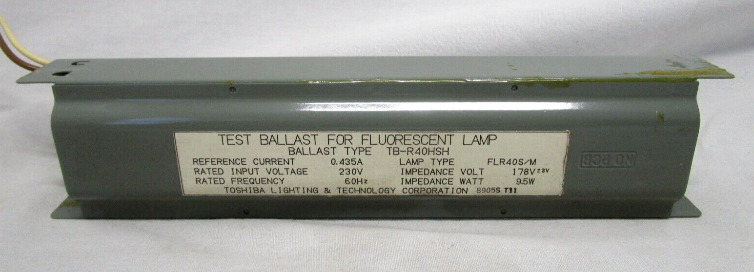 NEW TOSHIBA LIGHTING TB-R40HSH TEST BALLAST FOR FLR40S/M FLUORESCENT LAMP LIGHT