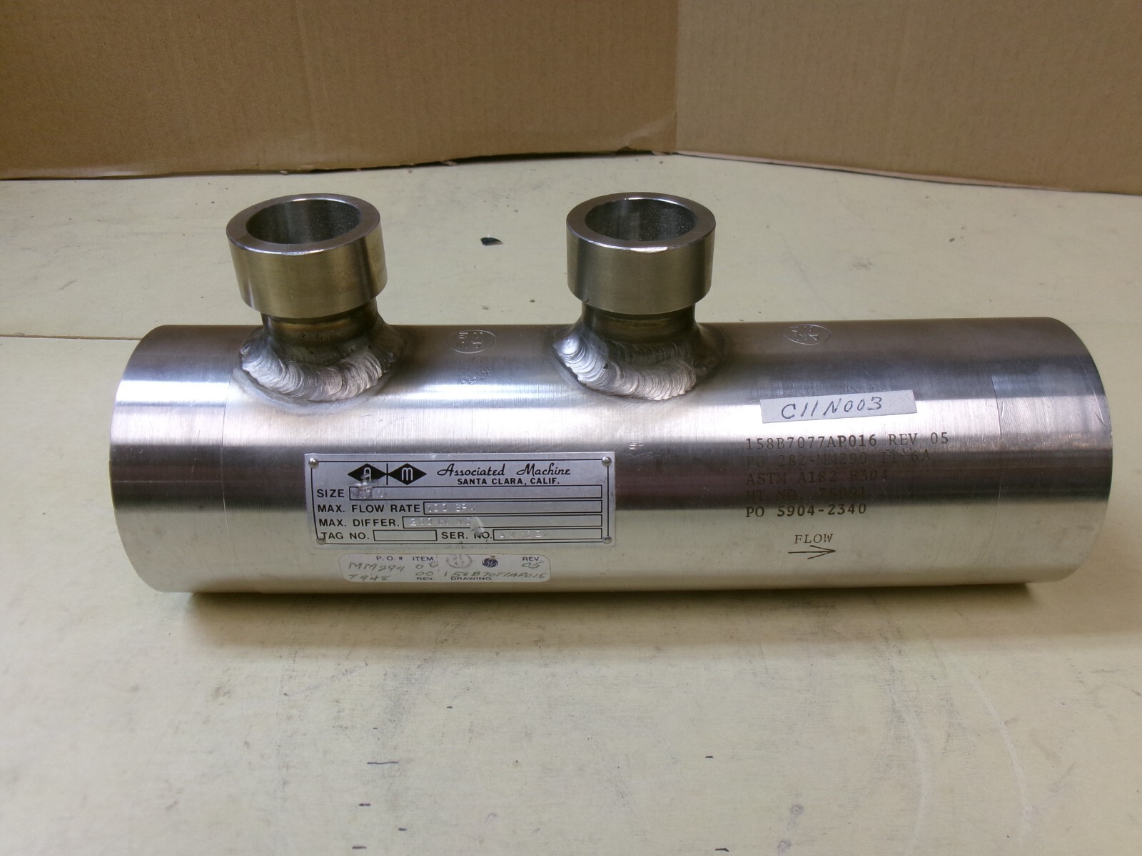 Associated Machine 158B7077AP016 Flow Control 2″ , 100 GPM , 200″ WC