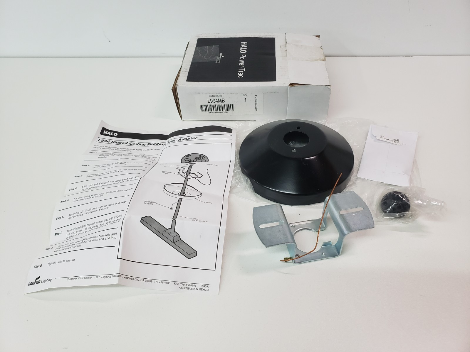 UNUSED – Cooper Halo L994MB Pendant Adapter Kit Black