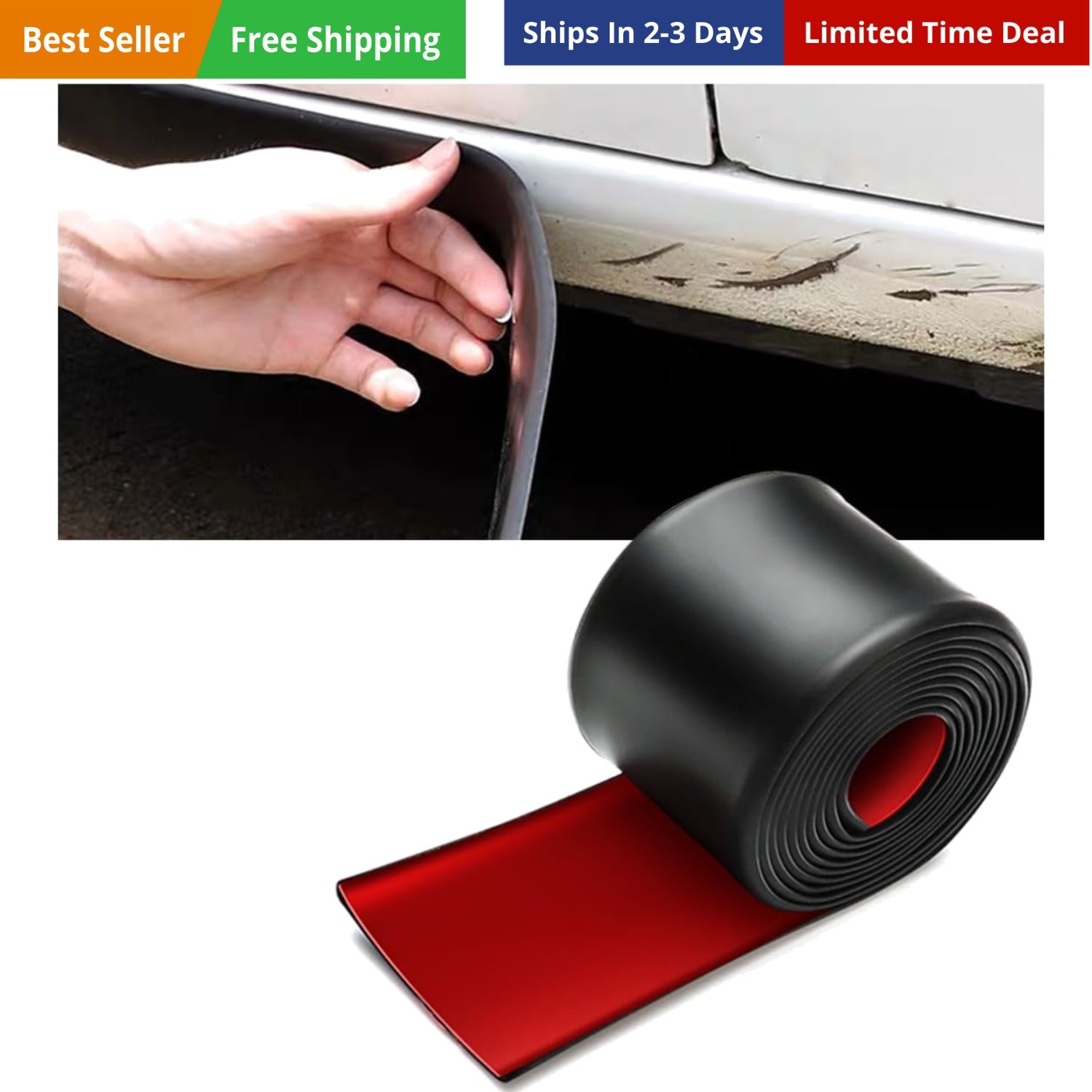 8.2ft*3.15in Side Skirts for Cars Universal,Universal Rubber Anti-Scratch Sid…