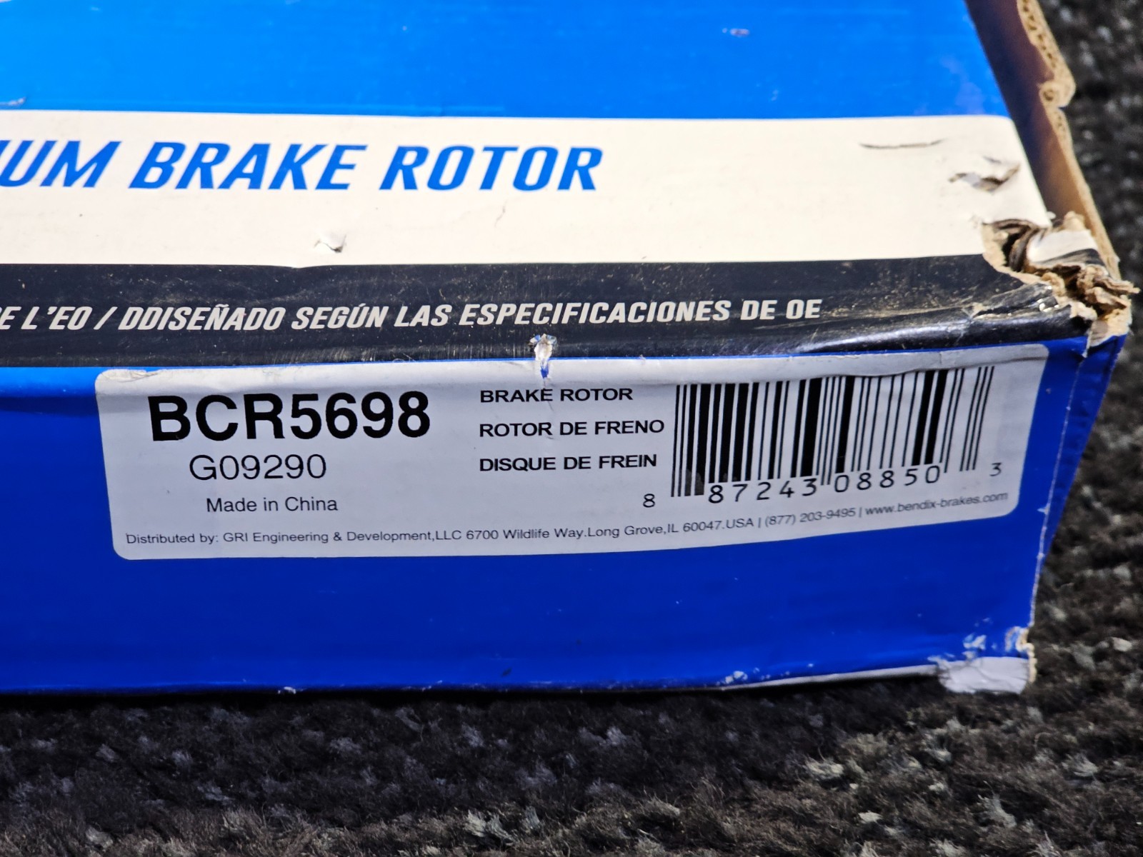 Bendix Priority1 BCR5698 Coated Front Brake Rotor for Ford Expedition 2021-2010