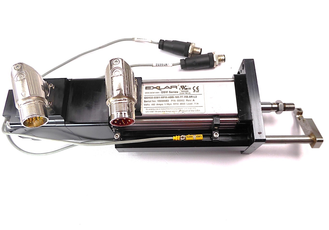 Exlar GSM20-0301-MFM-ABB-168-PF-RB-AR-L2 58952 GSM Series Linear Servo Motor