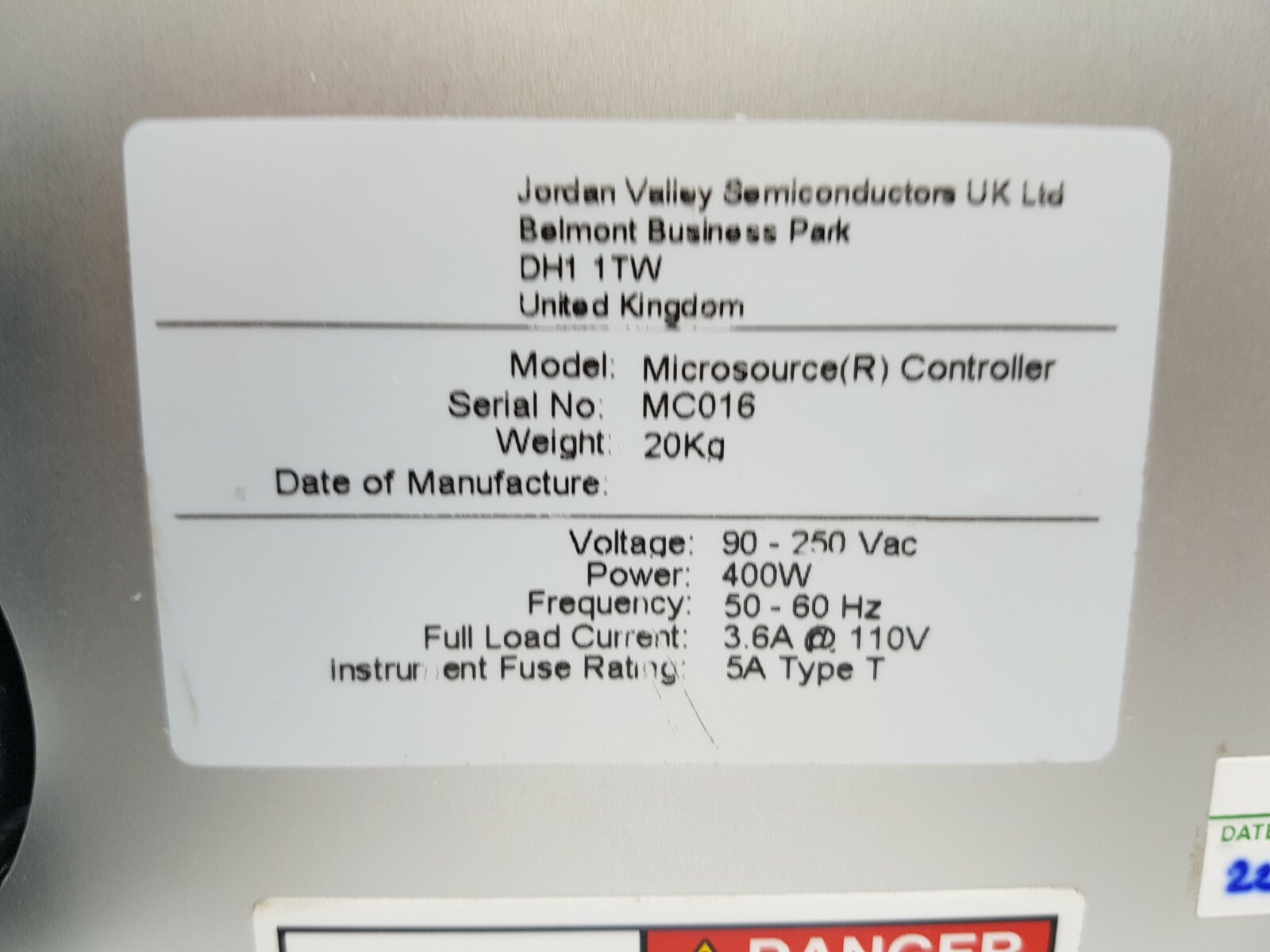 BEDE SCIENTIFIC INSTRUMENTS V3 MICROSOURCE (R) CONTROLLER X-RAY 400W