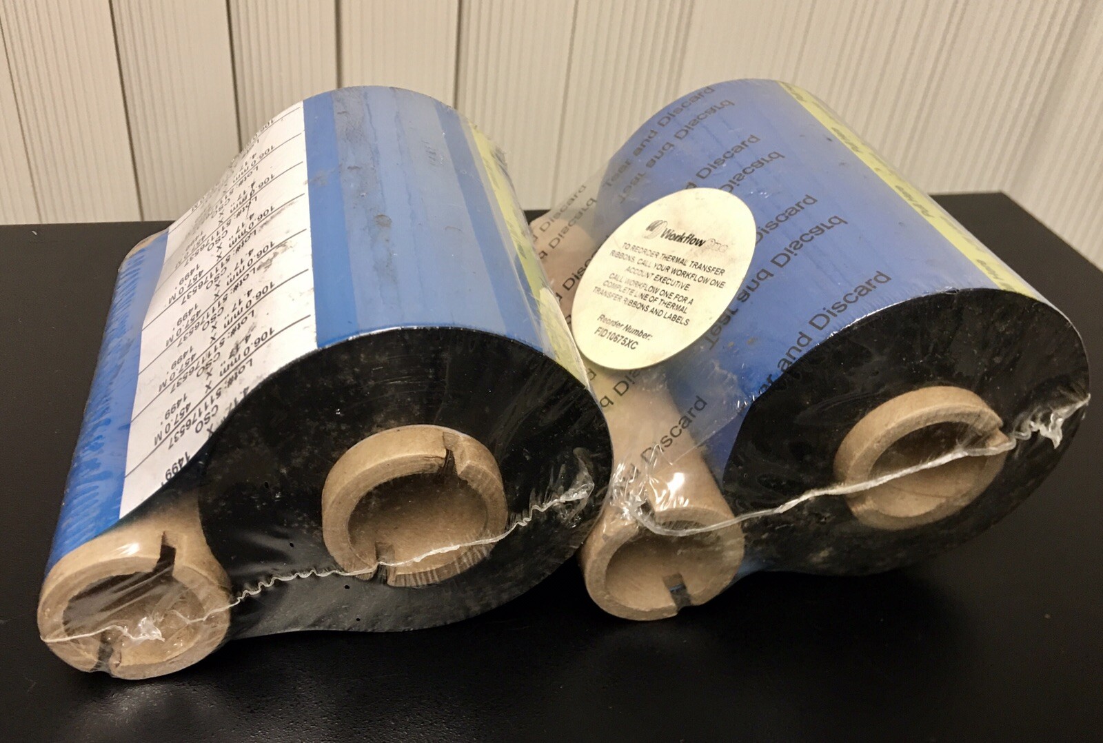 2x New Relizon FID10675XC Thermal Wax Transfer Ribbon 4.17″ x 1499 106mm x 457m