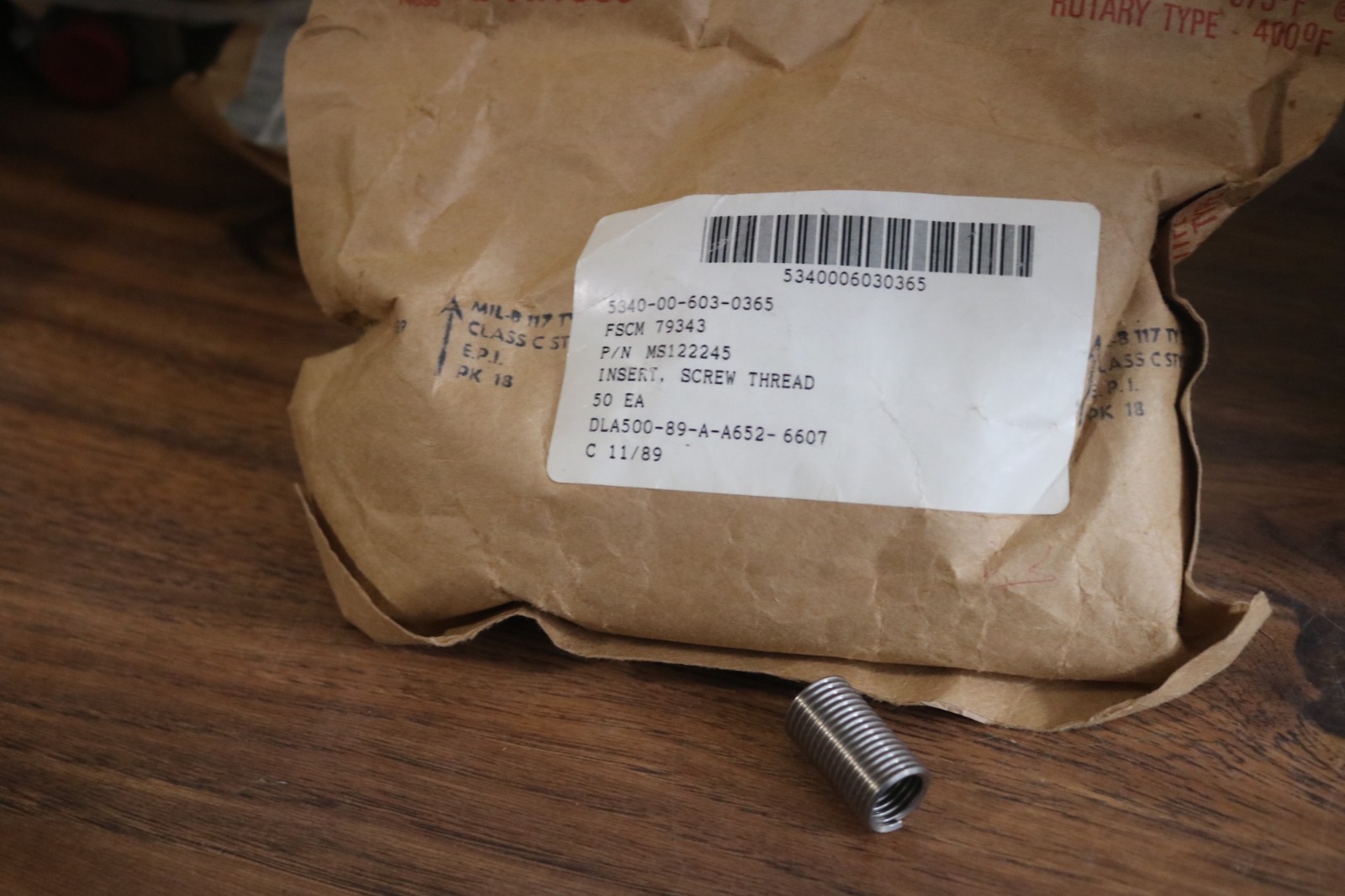 lot of (50) USGI helicoil insert PN MS122245 5340-00-603-0365