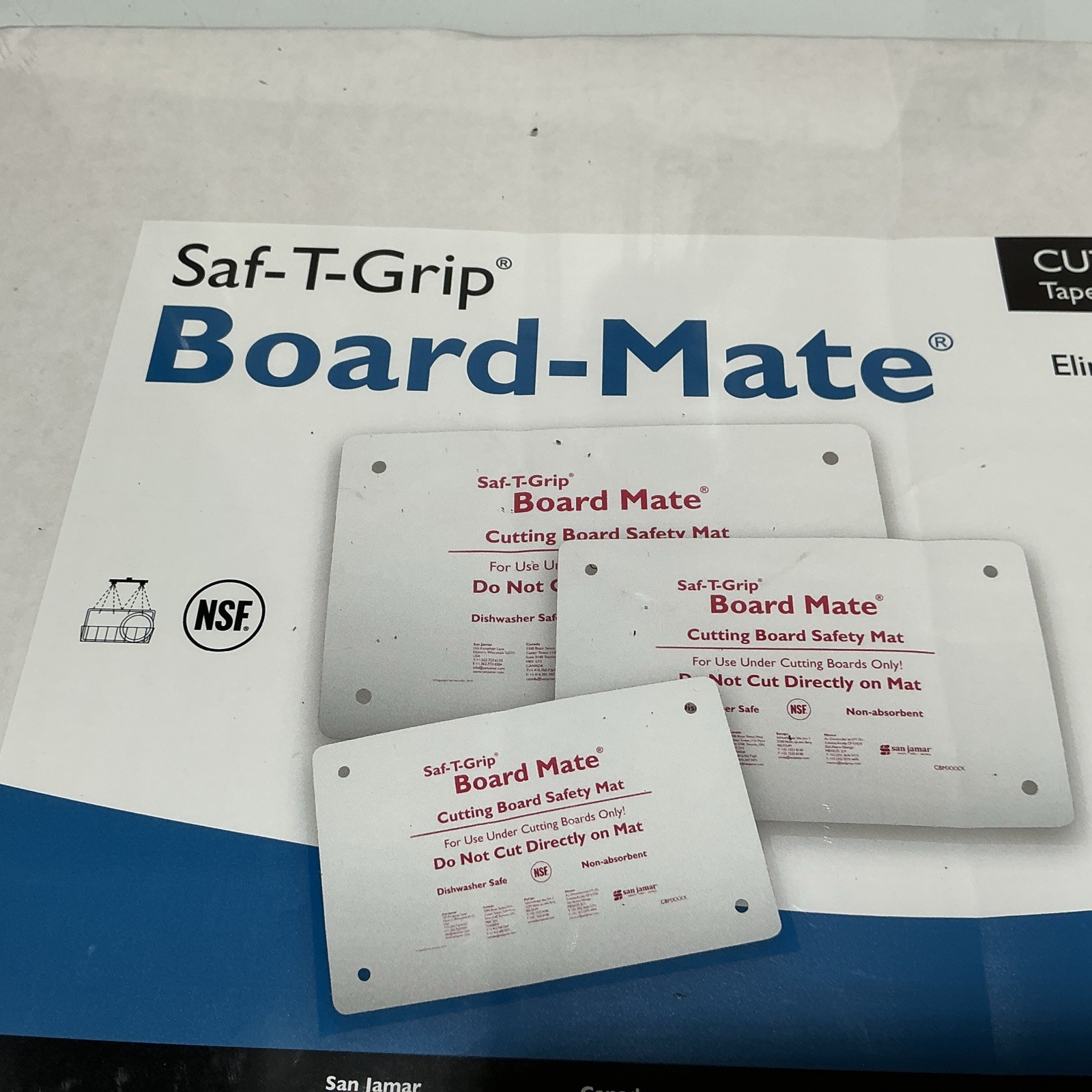 San Jamar Saf-T-Grip 13×18 Board-Mate for Cutting Boards (Qty 4)