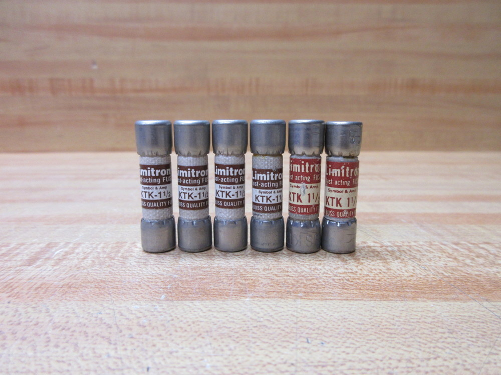 Buss KTK-1-1/2 Bussmann Fuse Cross Ref 6F131 (Pack of 6)