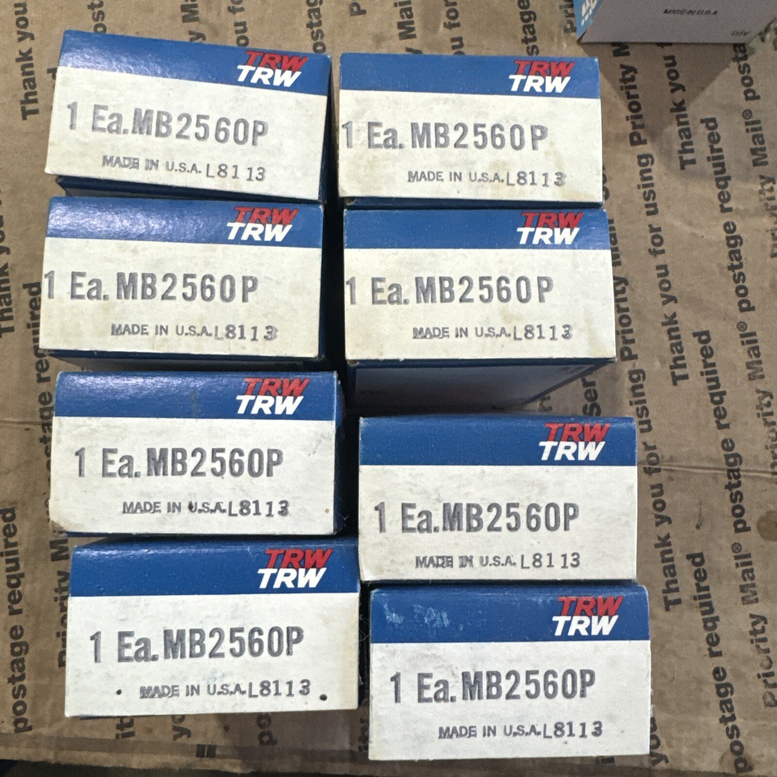 (8) TRW MB 2860P Upper and Lower Main Connecting Bearings