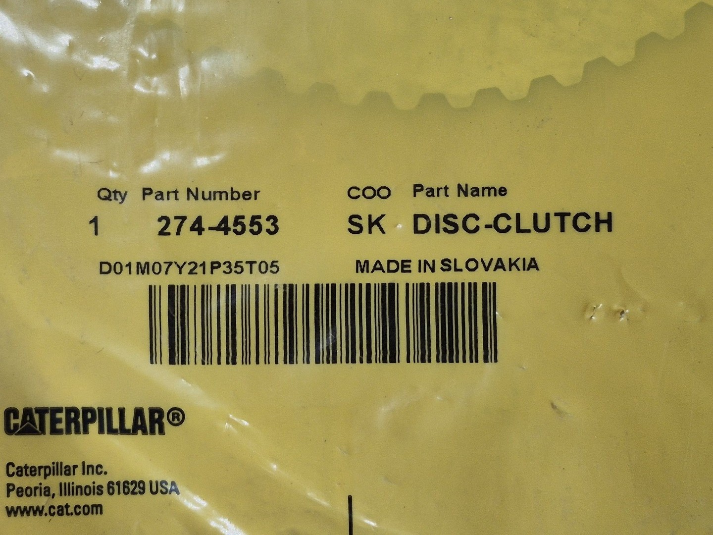 SURPLUS NEW Caterpillar 274-4553 Transmission Clutch Friction Disc – Parts