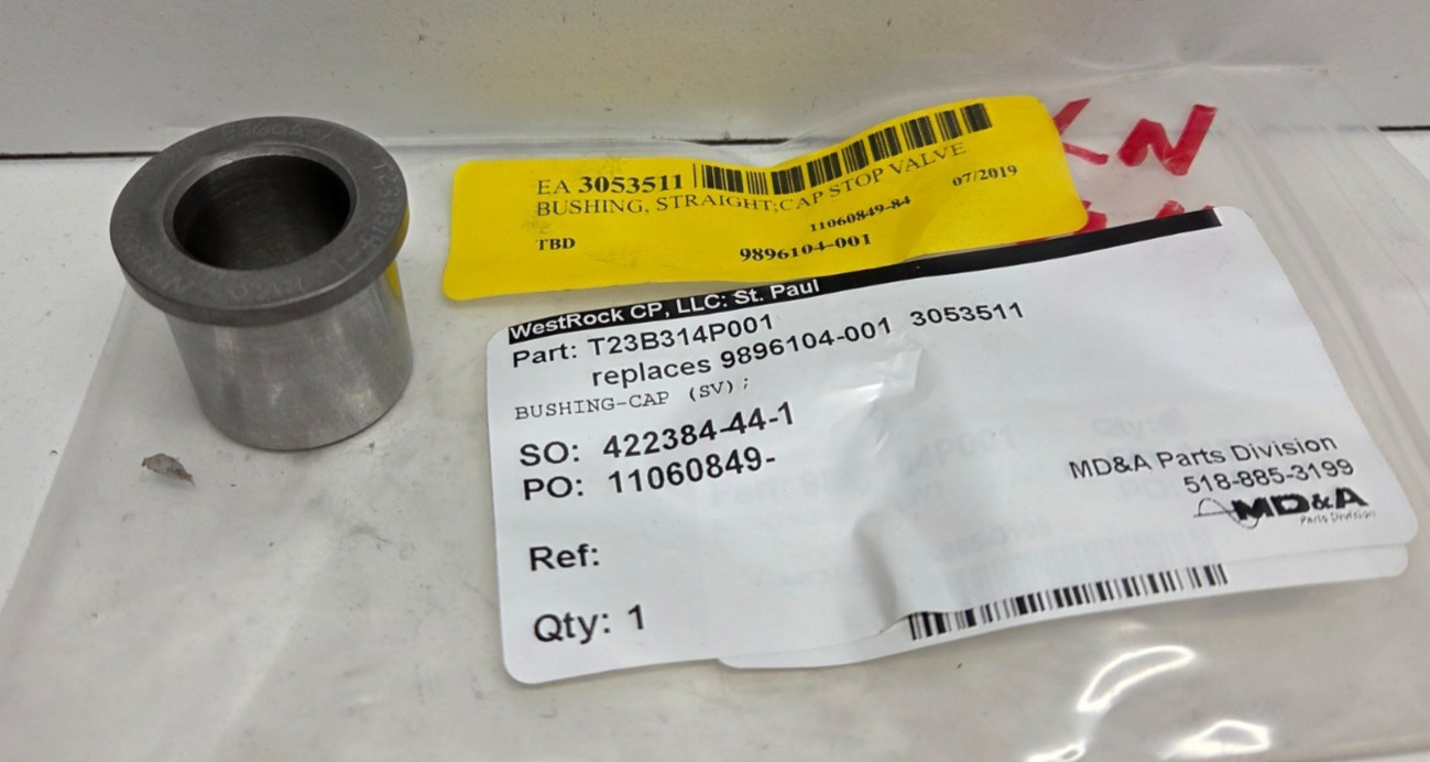 NEW NO BOX! WESTROCK 19MM BORE X 1-1/8″ LONG STOP VALVE BUSHING 83605-1 T23B314P