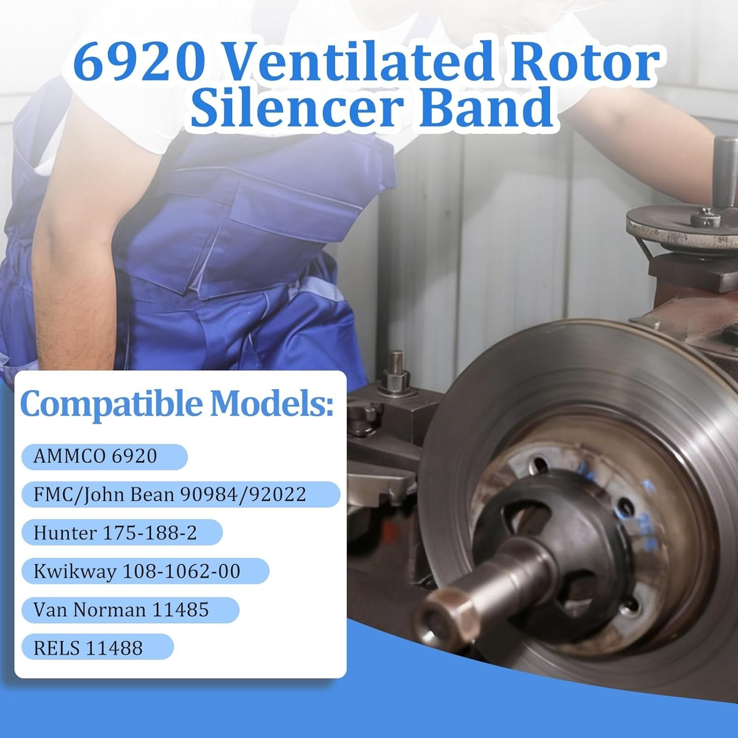 Brake Lathe Silencer Band 6920 Ventilated Rotor Natural Rubber Replacement AMMCO