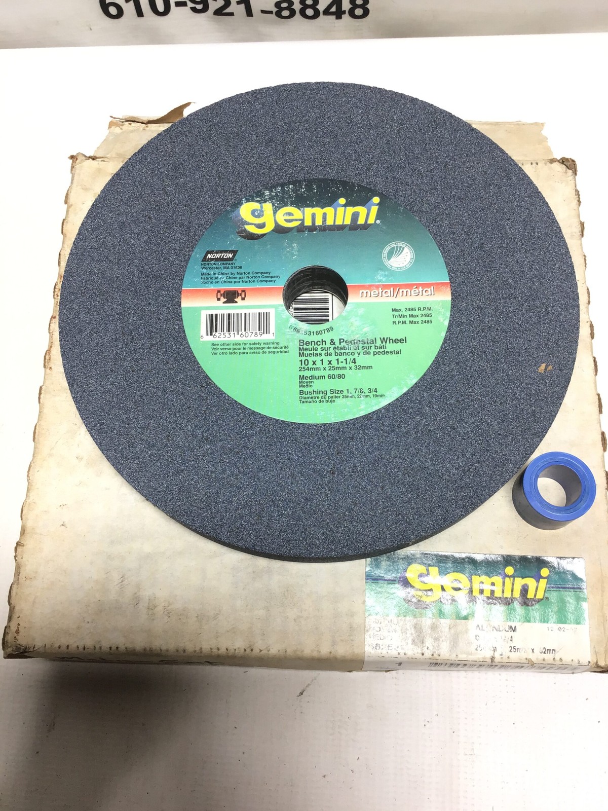 Norton Gemini 66253160789 Bench & Pedestal Grinding Wheel Max 2485 RPM 60/80 …