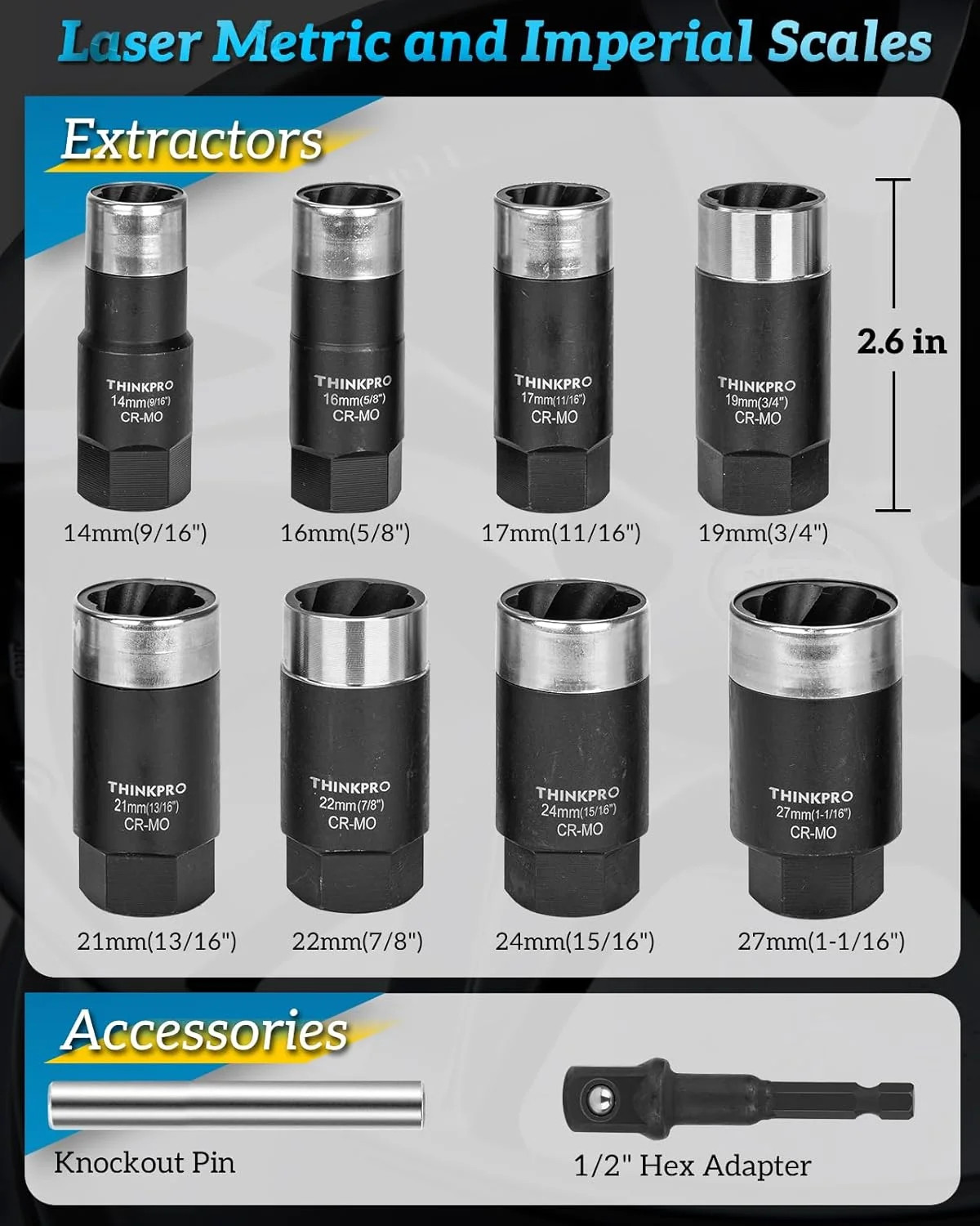Locking Lug Nut Removal Tool,Heavy Duty Wheel Lock Removal Kit | 10 Pieces Lug N
