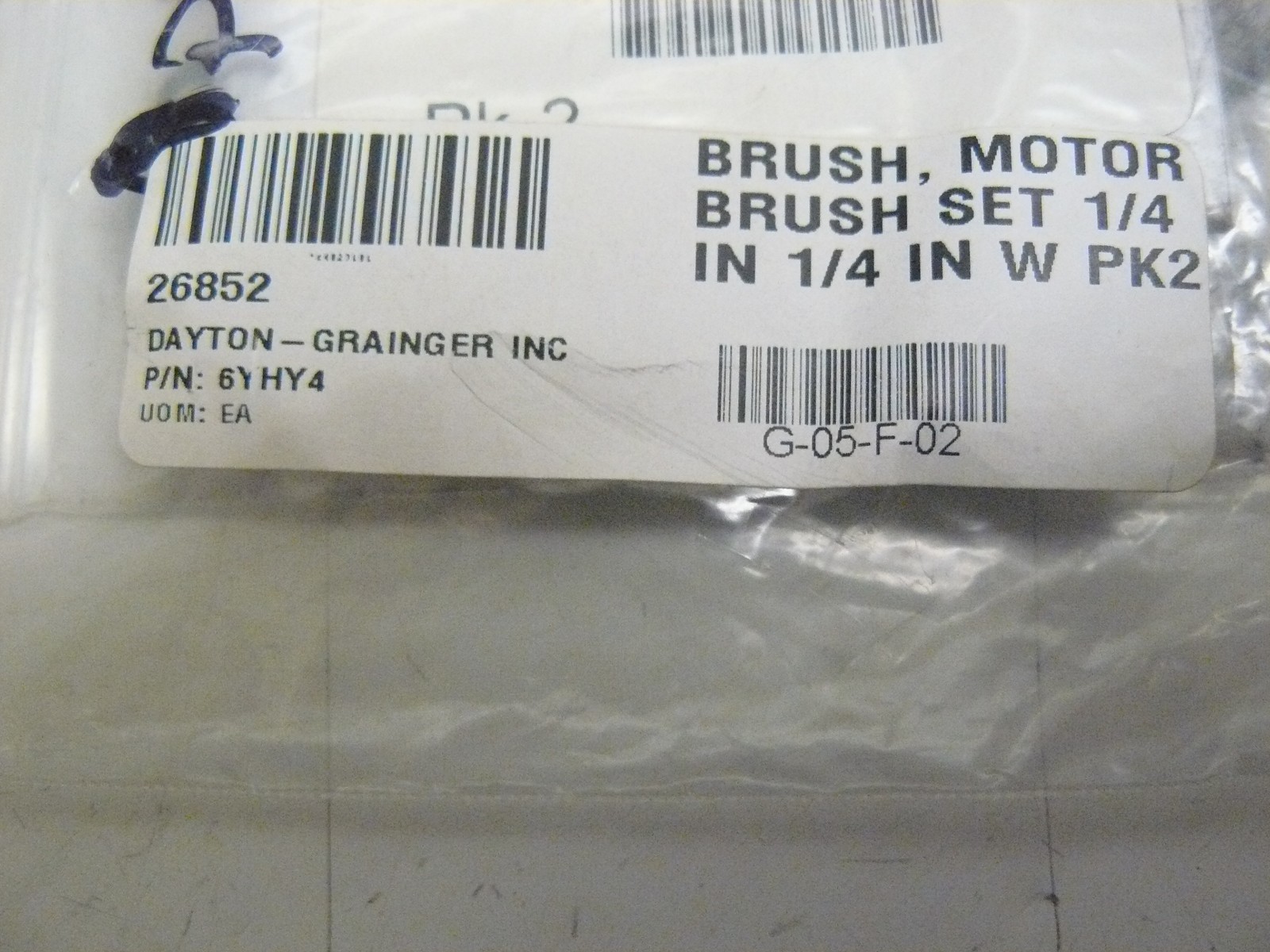 DAYTON 6YHY4 MOTOR BRUSH SET 1/4 INCH 1/4 INCH W PACK OF 2 NEW
