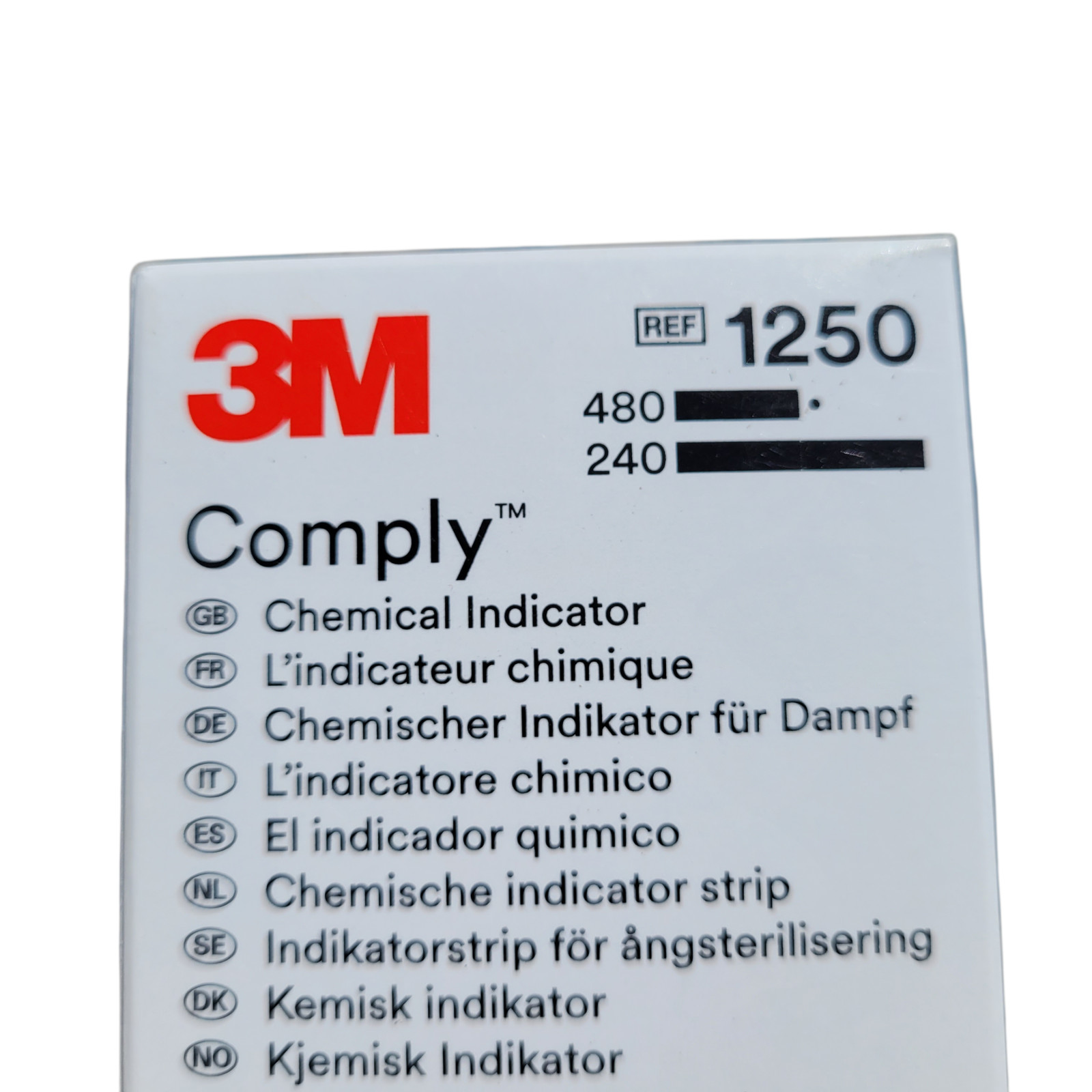 Lot of 2 3M 1250 Chemical Indicator Strips 240 Strips Comply Steam 5/8 X 8 Inch