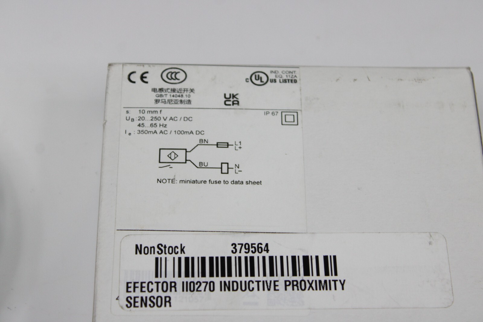 NEW IFM ELECTRONIC II0270 INDUCTIVE SENSOR II-2010-ABOA 45/65HZ 20/250VAC
