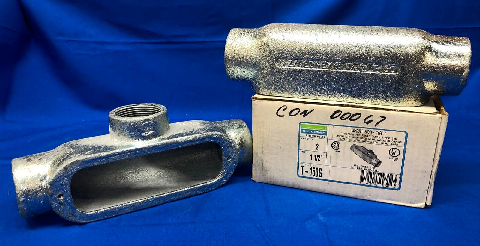 OZ GEDNEY 1 1/2″ CONDUIT BODY T-150G **LOT OF 2**