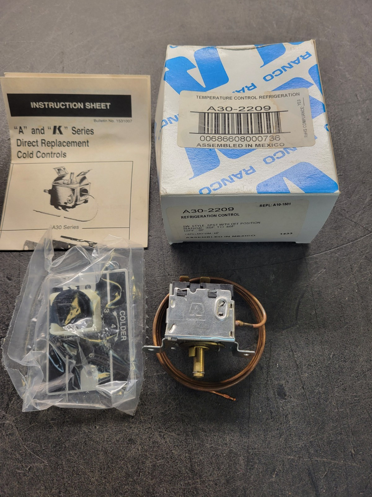Ranco A30-2209 Refrigeration Control.