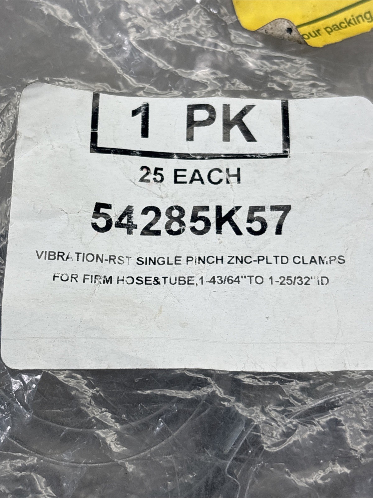 MCMASTER CARR 54285K57 ZINC CLAMPS 1-43/64″TO1-25/32″ PACK OF 24