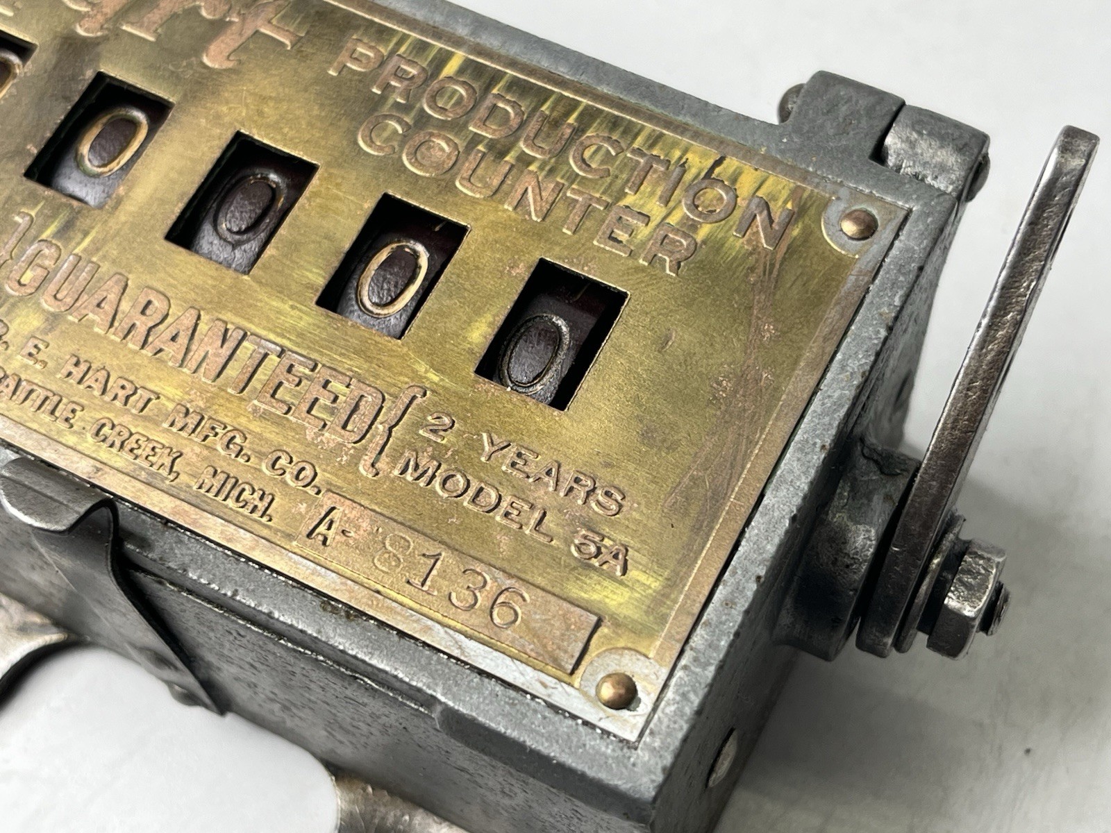 R.E. Hart MFG. CO. 1940s Mechanical Production Counter Model 5A Vintage USA