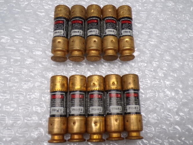 FUSETRON FRN-R-2 FUSE BLACK LOT OF 10 NSNP