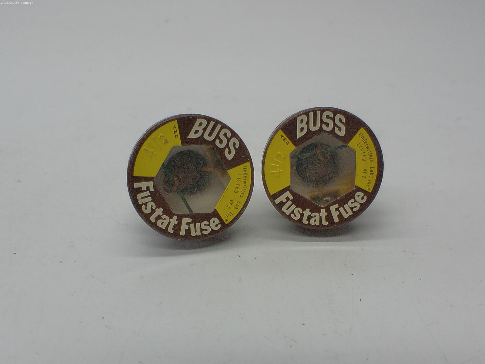 BUSSMANN TYPE D 4-1/2AMP FUSE LOT OF 2 NSNP