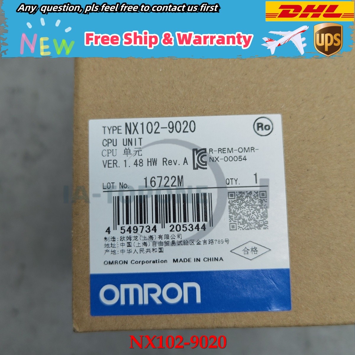 1PCS OMRON PLC MODULE NX102-9020 CPU OMRON