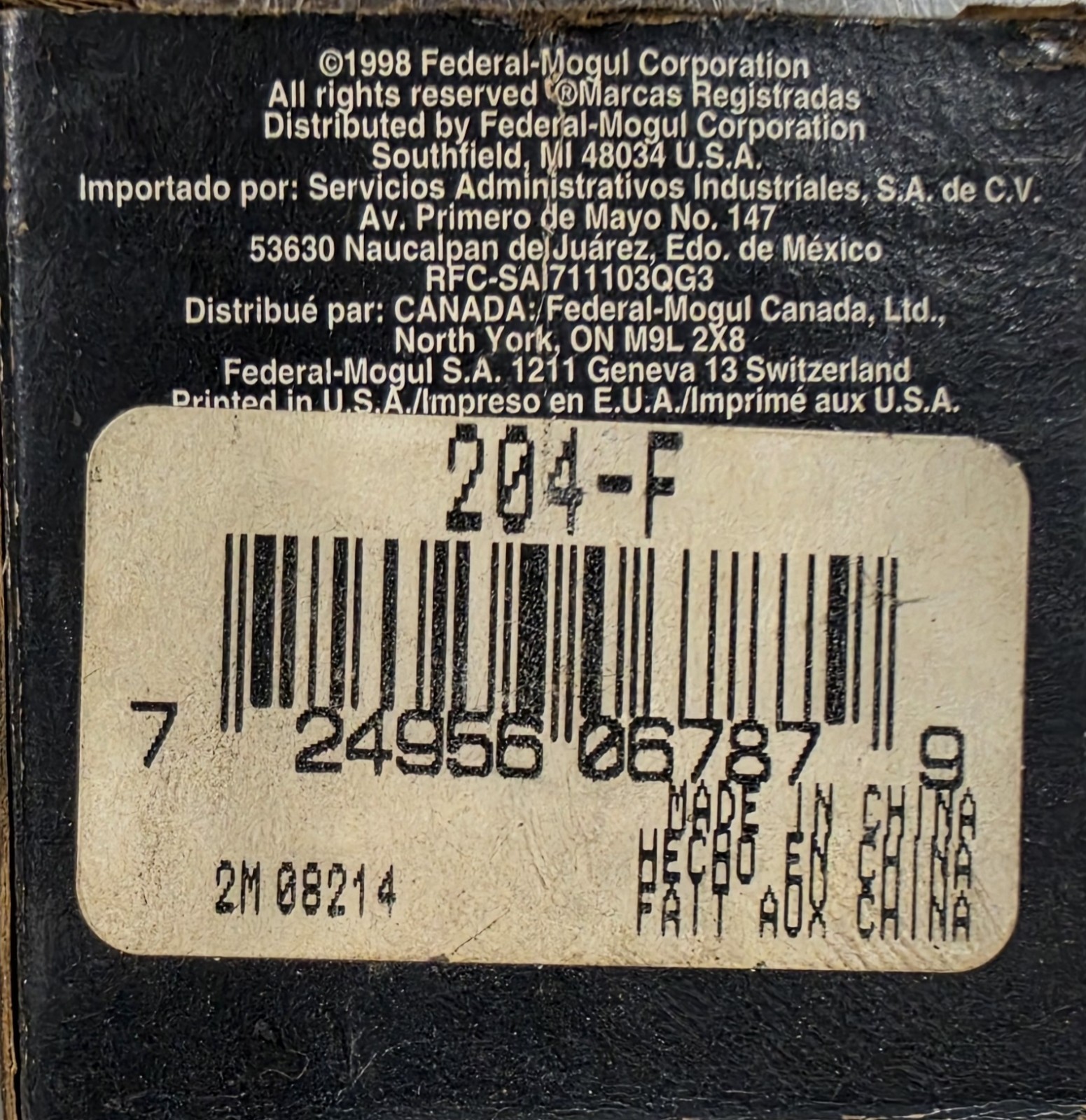 Bower/BCA Federal Mogul 204-FF, 204 F, Double Sealed Deep Groove Ball Bearing