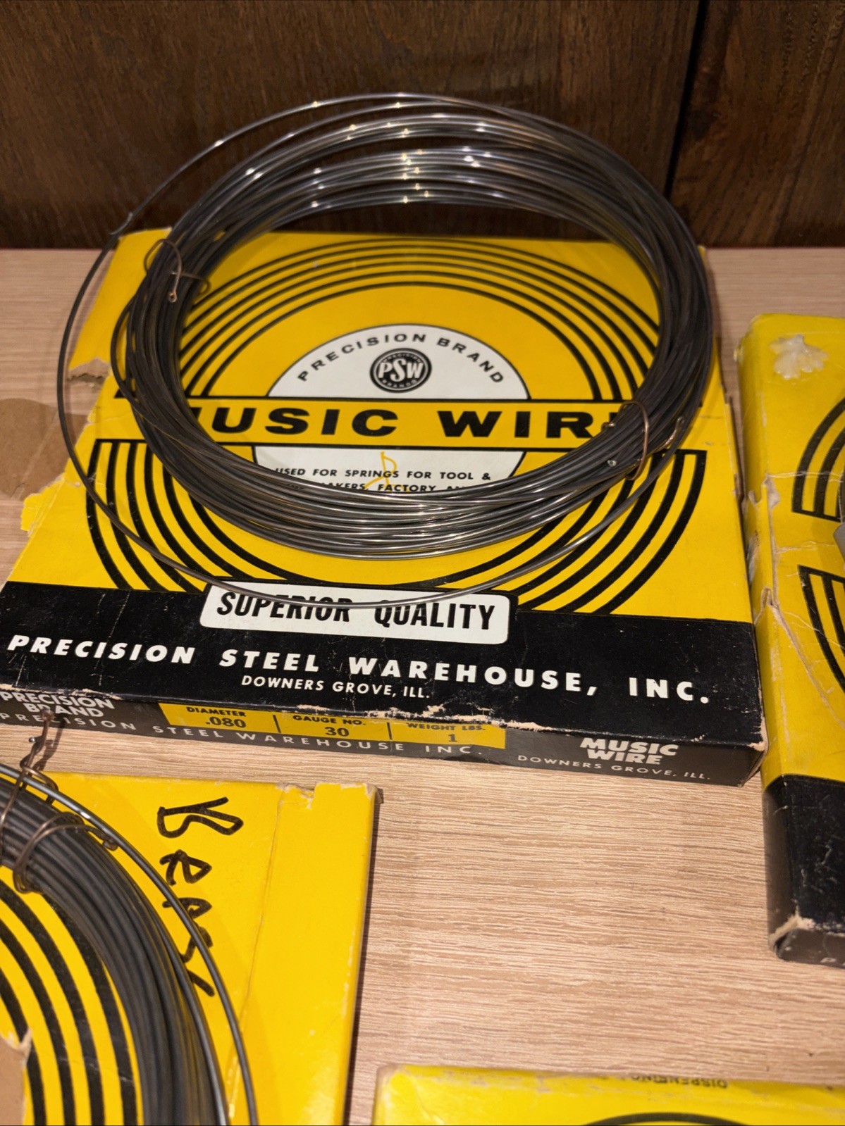 Vtg Music Wire Lot 4 Precision Brand USA .006,0.80,and .090 DIAM READ