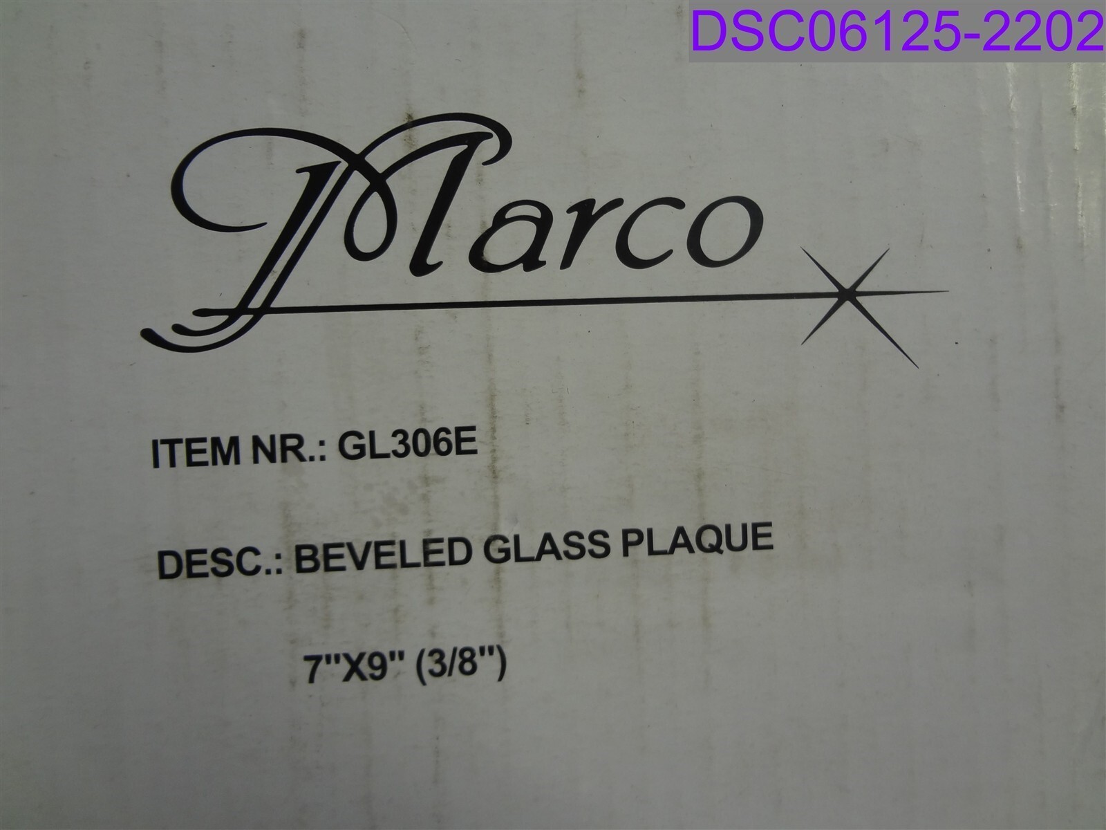 Marco Beveled Glass Plaque 7″ x 9″ P/N GL306E