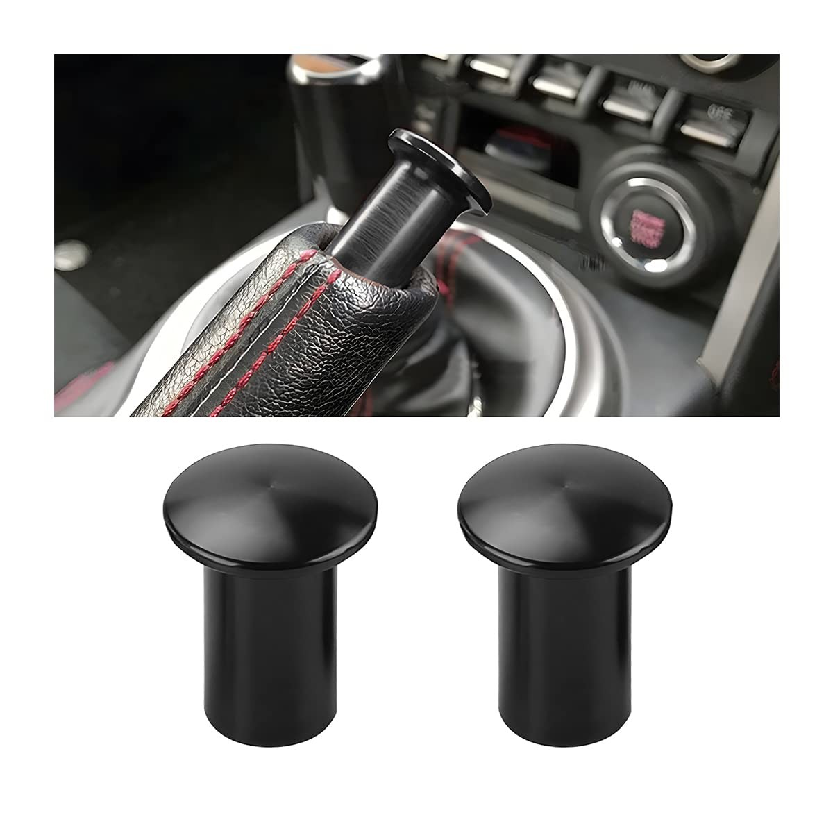 AICEL Turn Knob Drift Button, 2 Pcs E-Brake Handle 0.4*0.3*0.2in, Black