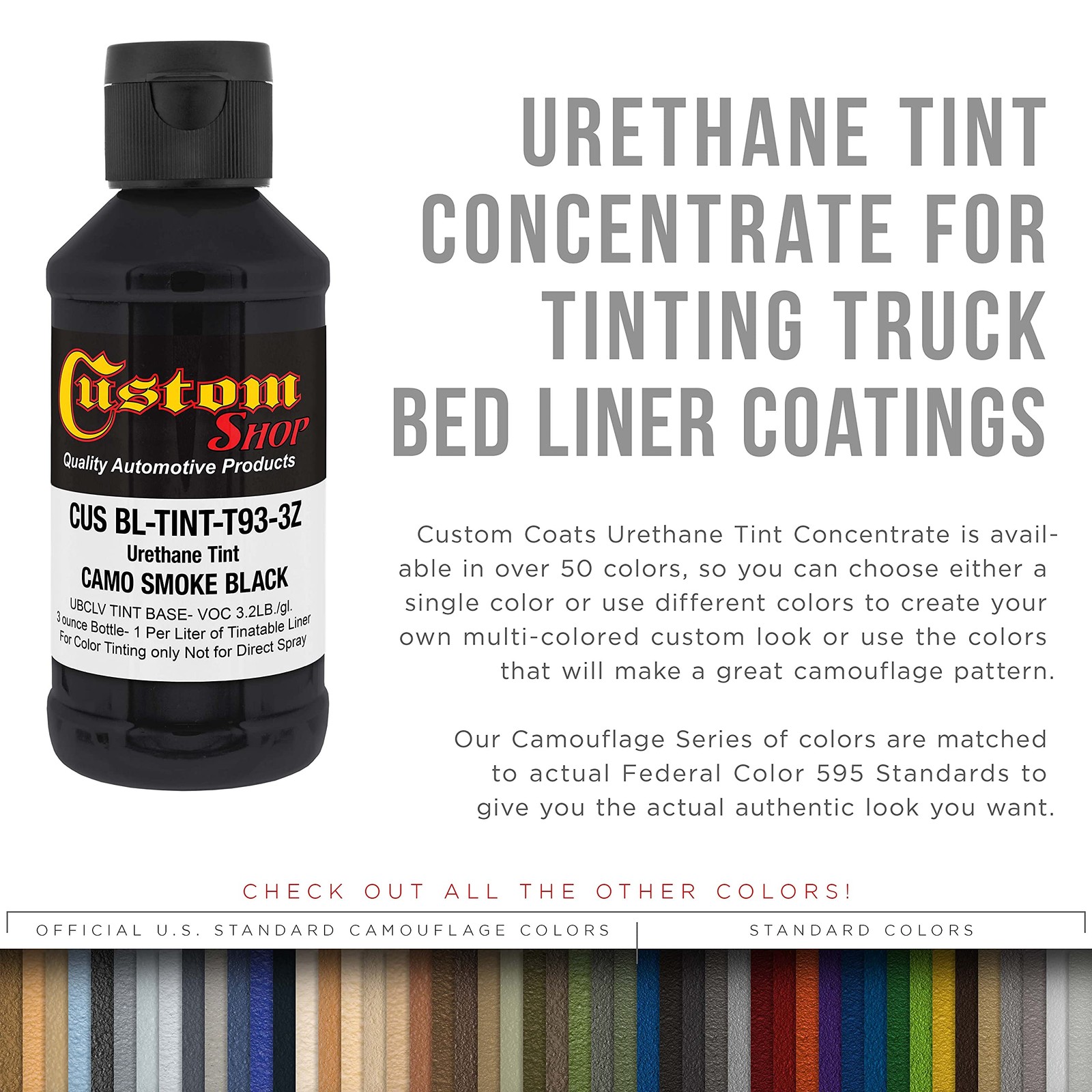 Custom Coat Camouflage Series 3 Ounce (Camo Smoke Black Federal Standard Color #