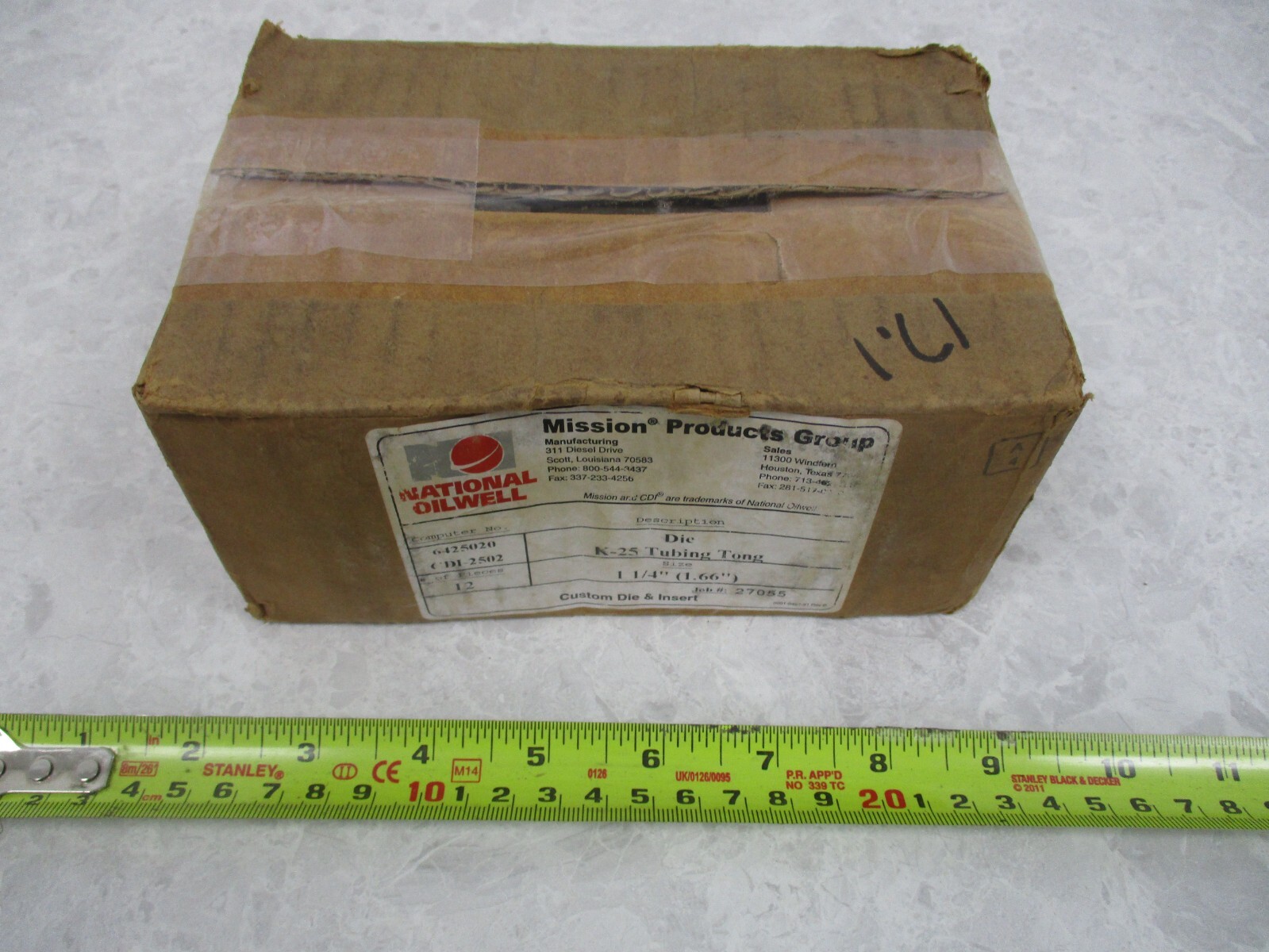 BOX OF 12 NATIONAL OILWELL VARCO 6425020 K-25 TUBING TONG 1-1/4, T0968