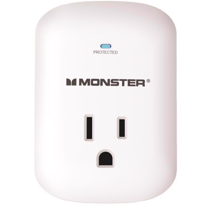 Monster Just Power It Up 1200 J 0 ft. L 1 outlets Surge Protector Wall Tap