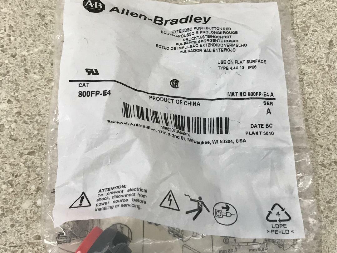 Allen Bradley Ext Push Button (Red) 800FP-E4 NEW