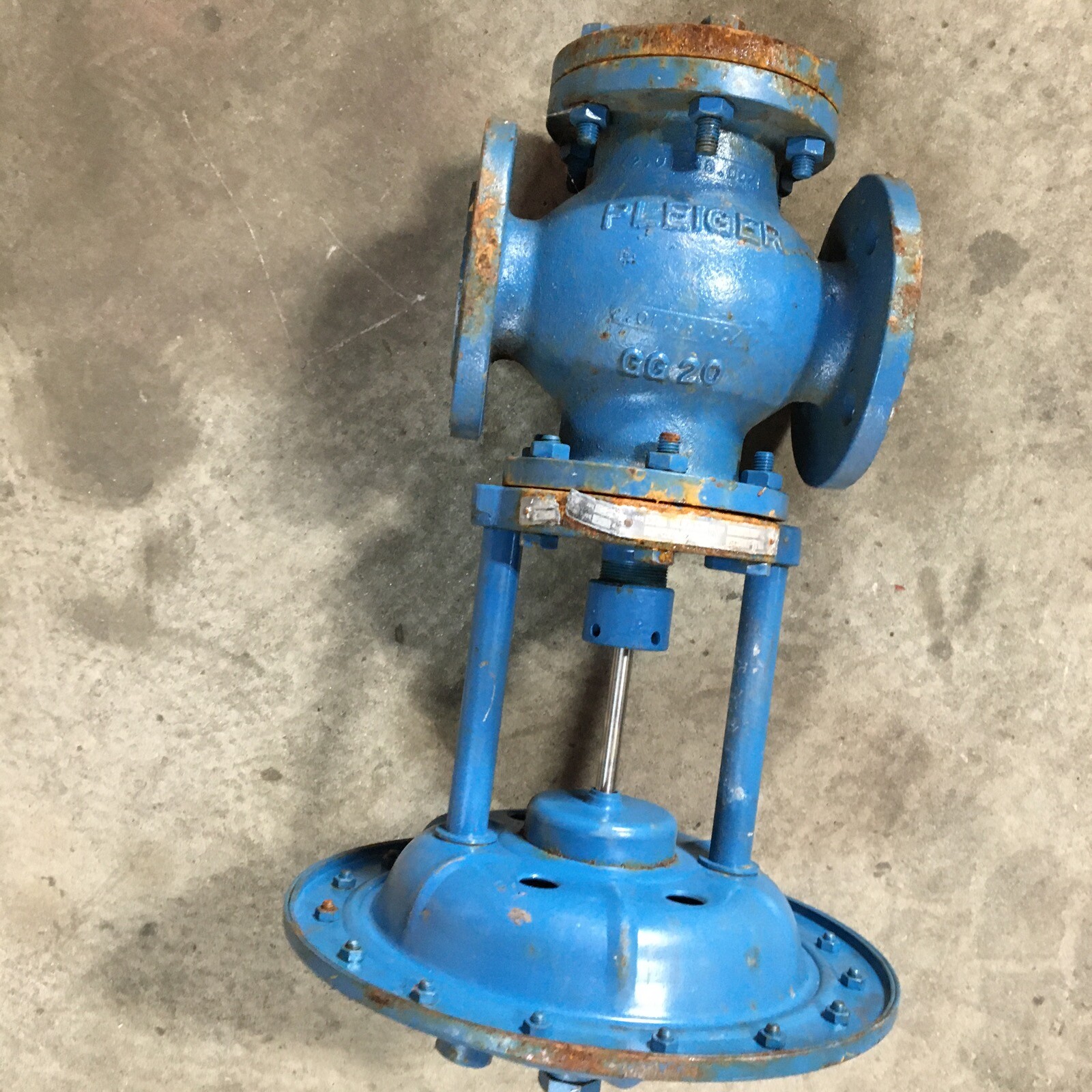 PLEIGER GG20 1VZ-0 ACTUATED FLANGED GLOBE VALVE