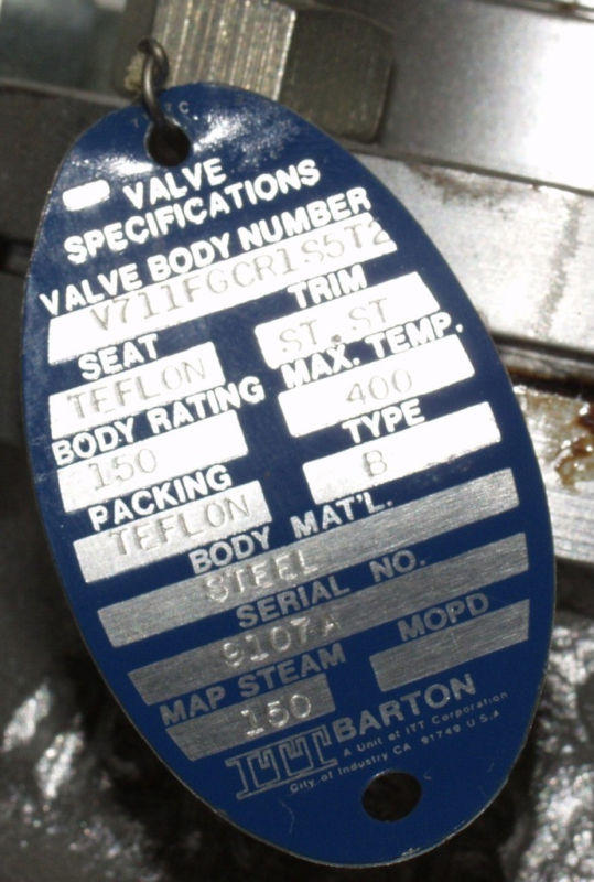 ITT NARTON VALVE, V711FGCR1S5T2