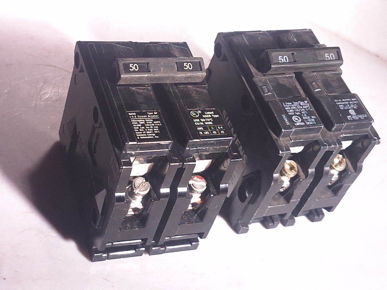 SIEMENS ITE GOULD Q250 CIRCUIT BREAKER 2P 50A 120/240V – LOT OF 2