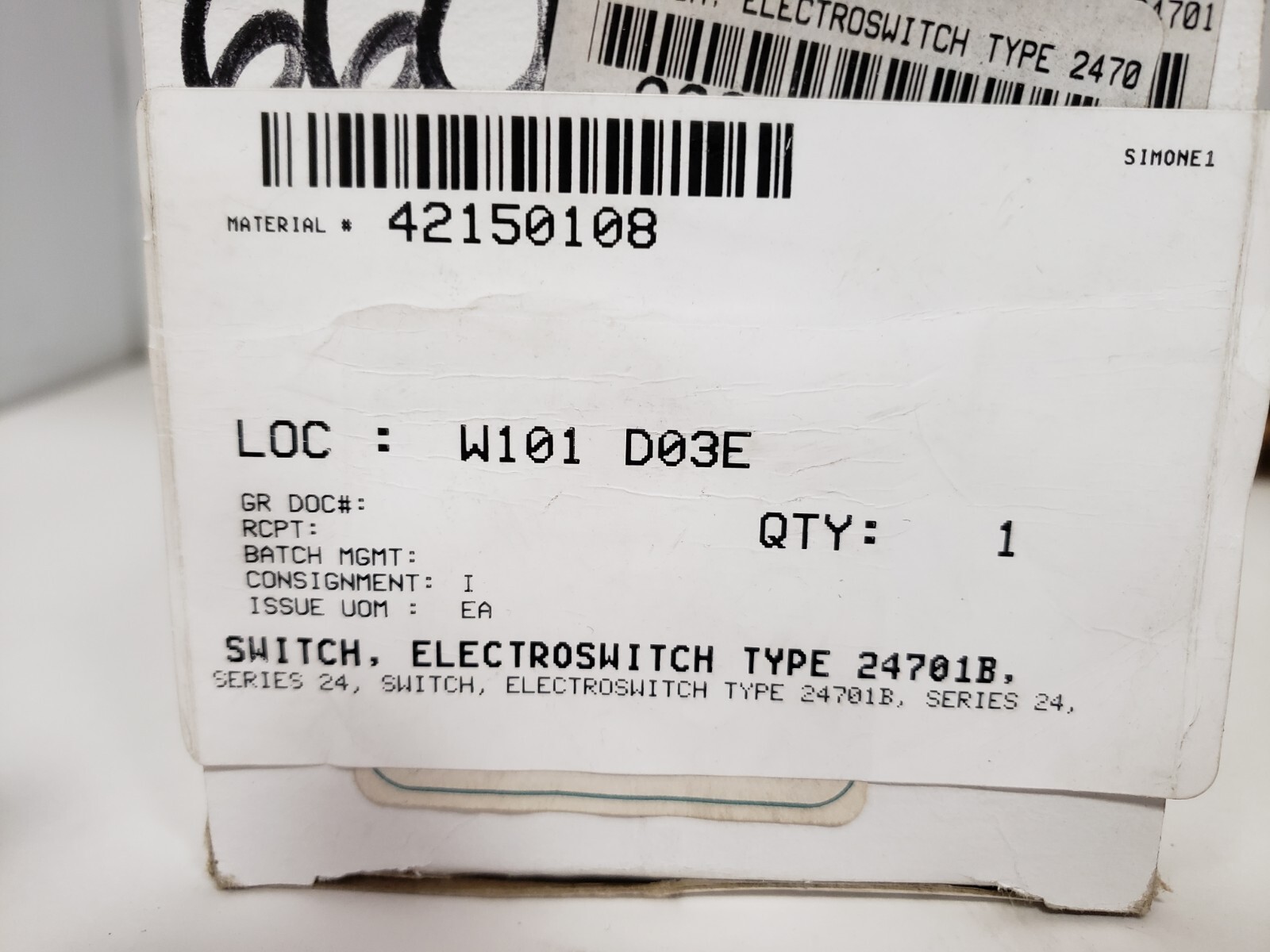 ELECTROSWITCH 24701B ROTARY CAM SWITCH SERIES 24 NIB