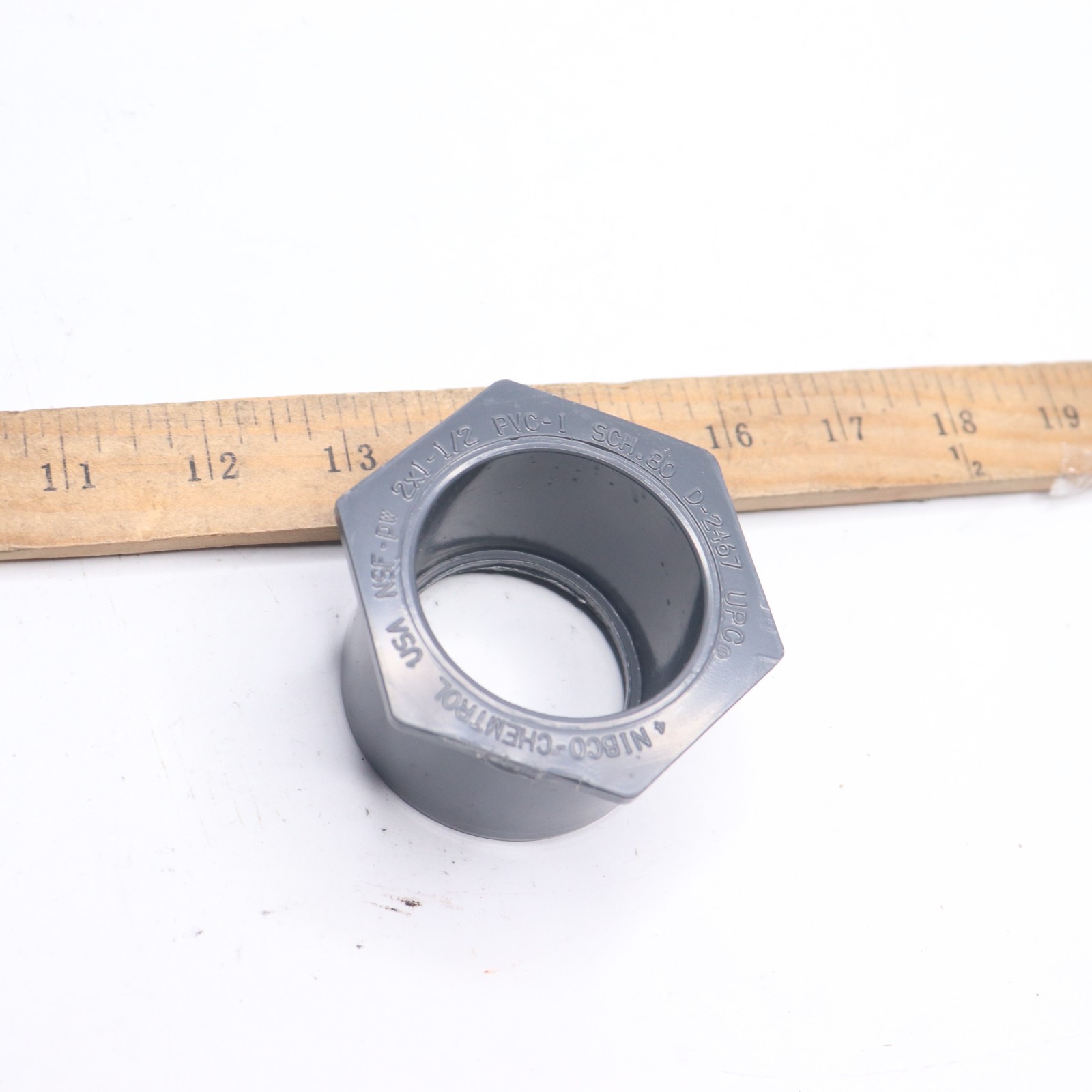 Nibco Flush Socket Reducer Bushing PVC Schedule 40 2″ x 1-1/2″ D-2467